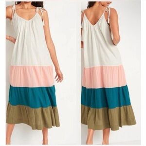 100% Cotton NWOT, tiered maxi dress, feminine, lightweight, boho, versatile